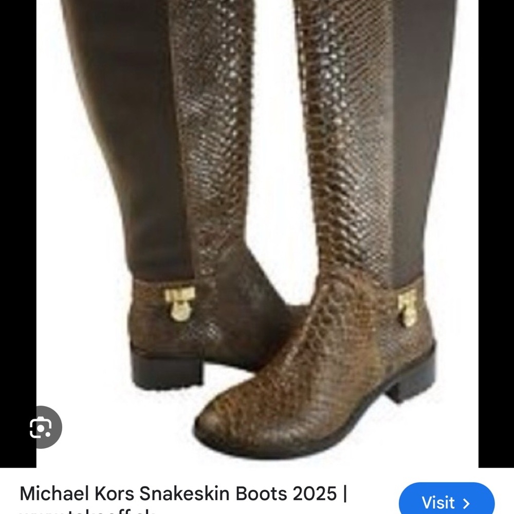 Michael Kors Brown Snakeskin Boots size 8. EUC